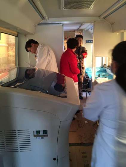 健康体检车扬帆起航--记乌苏市人民医院为“访惠聚”工作队保驾护航
