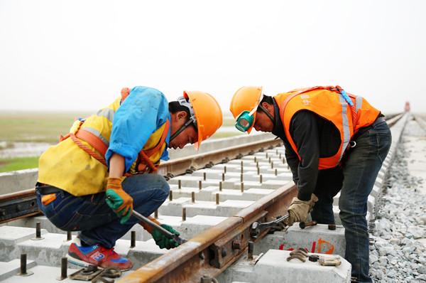 新疆跨度最长的铁路桥——格库铁路台特玛湖特大桥完成架设铺轨133孔