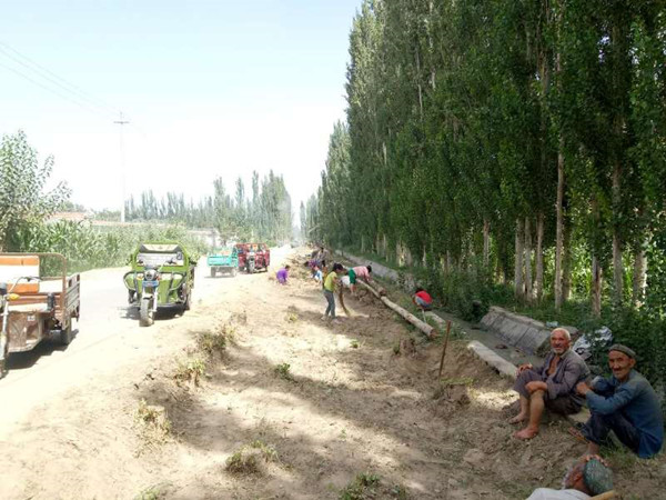 新疆洛浦县山普鲁镇开展环境卫生综合整治活动